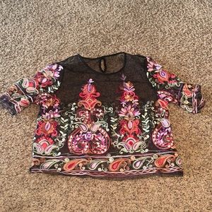 Multicolor Mesh Crop Top